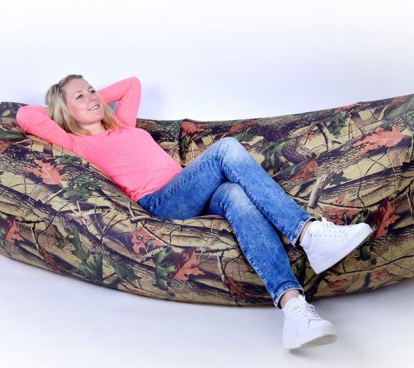 Nafukovací vak Lazy bag jednovrstvý - maskáč listy