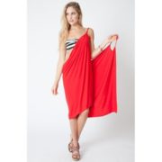 Plážové zavinovací šaty - červené