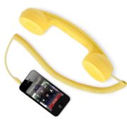 Retro sluchátko na mobil - žluté