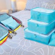 Sada cestovních organizérů do kufru - světle modrá