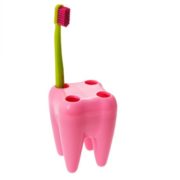 Zub - držák na kartáčky - růžový