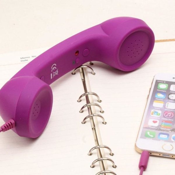 Retro sluchátko na mobil - fialové