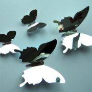 Zrcadlový motýl 12 ks - stříbrný