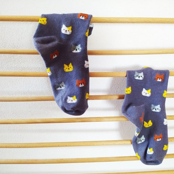 Ponožky s kočičkami - šedé