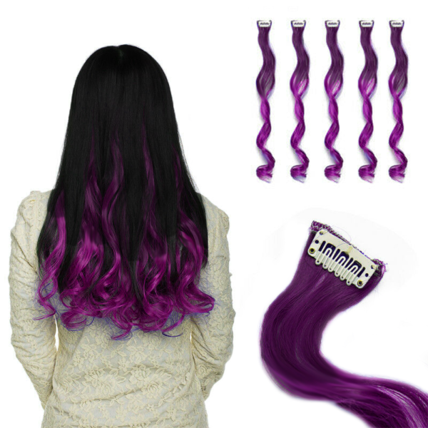 Barevné příčesky do vlasů - fialové