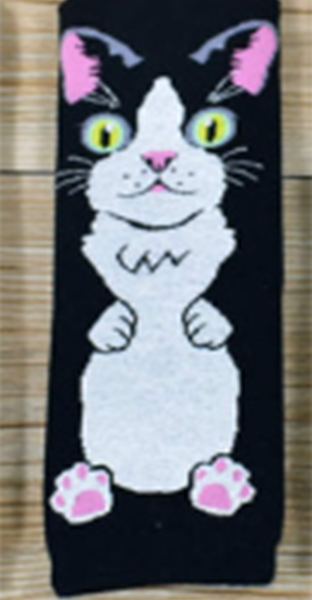 Veselé ponožky s kočičkou - černé