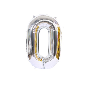 Nafukovací balónky čísla maxi stříbrné - 0