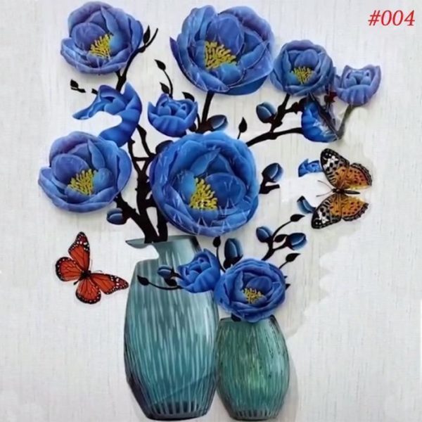 3D samolepka květina - modrá