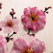 3D samolepka květina - růžová