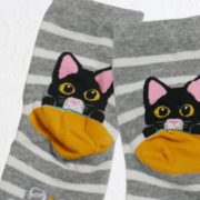 Veselé kočičí ponožky - šedé