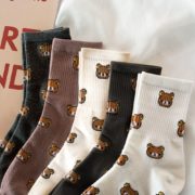Ponožky s medvídky - šedé
