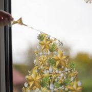Vánoční nálepky na okno - zlaté ozdoby