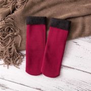 Hřejivé ponožky s kožíškem - červené