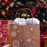 Vánoční taška - sněhové vločky - velikost S